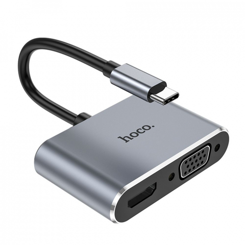 Accesorii GSM & IT - Adaptor HOCO HUB Tip C la HDTV+VGA+USB3.0+PD100W+HDMI HB30 HB30