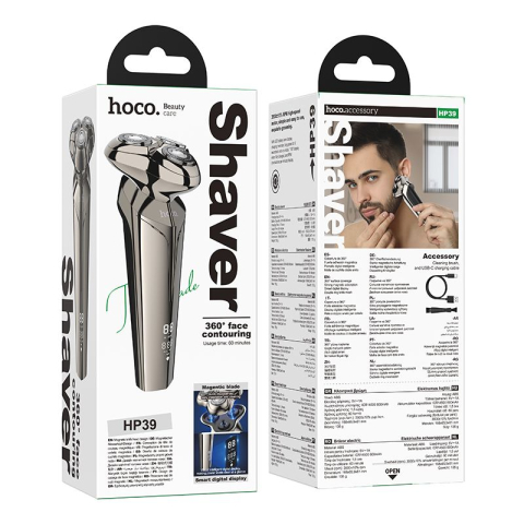 Aparat de Ras Electric HOCO HP39 3 Lame Rotative LED 60min Gri [6]