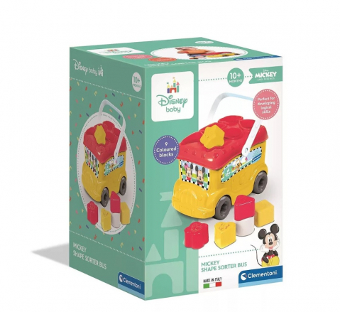 Jucarii si Gadget-uri copii - Autobuz pentru Sortare Forme Disney Mickey, Galben - Clementoni