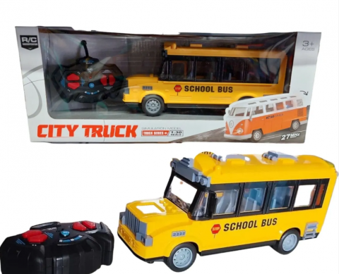 Set / masini - Autobuz școlar cu telecomandă – Distracție și învățare pentru copii