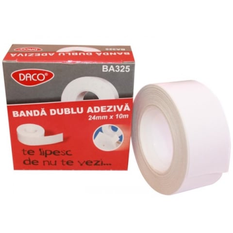 Accesorii birou - Banda adezivă dublu adezivă DACO 24 mm x 10 m