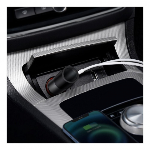 Baseus Încărcător Auto 2 x USB-A + Priză de Brichetă QC4.0 3A 120W - Negru [2]