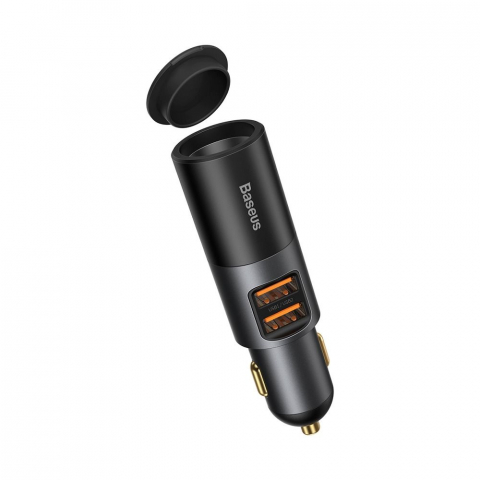 Incarcatoare - Baseus Încărcător Auto 2 x USB-A + Priză de Brichetă QC4.0 3A 120W - Negru