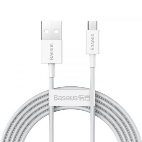 Baseus Superior Series cablu USB-A la Micro USB, 2m, 2A, alb (model CAMYS-A02) [2]