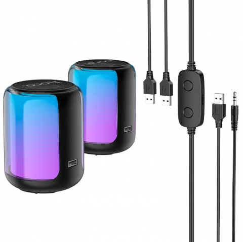 Boxe si seturi karaoke - Boxă Hoco BS56 Pulse 2 în 1 – Bluetooth + conexiune cu fir, neagră