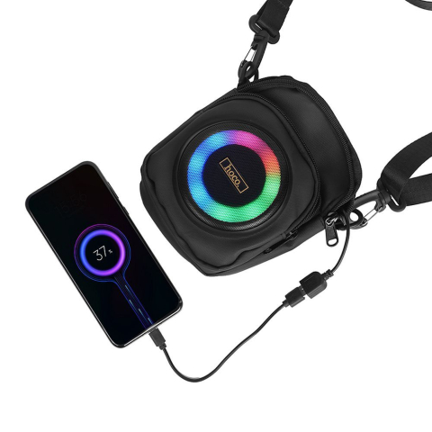 Boxa Portabila Bluetooth HOCO HC41, 8W, Geanta Umar 1.5L, Bluetooth 5.4, FM, USB, TF, Negru [2]