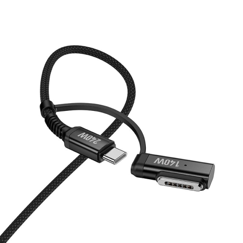 Cablu 2-în-1 USB-C to USB-C Mag3 HOCO U142, 240W, 1.8m, Black [1]