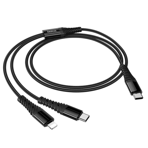 Cablu 2in1 HOCO X123 USB-C la USB-C + Lightning 1m – încărcare și date [2]