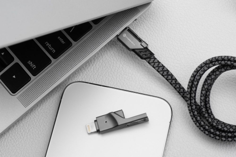 Cablu 4in1 Forcell F-Energy USB-C USB-A la USB-C Lightning 60W PD QC 1M Chrome [5]