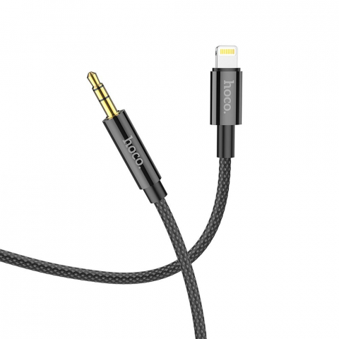 Cablu AUX Hoco Jack 3.5 mm la Lightning, UPA19, 1 m, Negru [2]