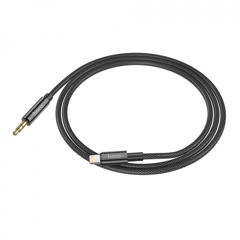 Cablu AUX Hoco Jack 3.5 mm la Lightning, UPA19, 1 m, Negru [1]
