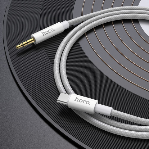 Cablu AUX Hoco Jack 3.5 mm la Type-C, UPA19, 1 m, Argintiu [1]