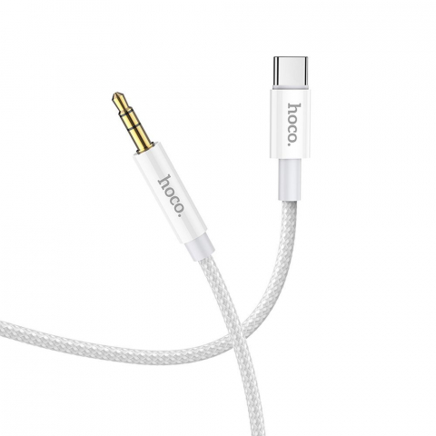 Cablu AUX Hoco Jack 3.5 mm la Type-C, UPA19, 1 m, Argintiu [2]
