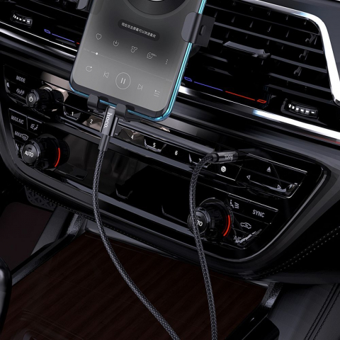 Cablu AUX Hoco Jack 3.5 mm la Type-C, UPA19, 1 m, Negru [1]