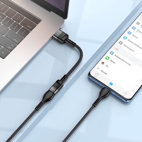 Cablu de date, Hoco U107, USB Male/ USB 3.0, 3A, 5Gbps, 1.2m, Negru [4]