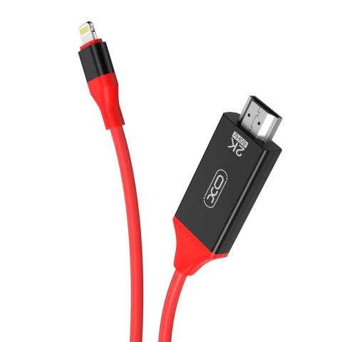 Cabluri - Cablu HDMI la Lightning XO GB006 1.8m, Full HD 1080P / 2K, pentru iPhone si iPad, Rosu