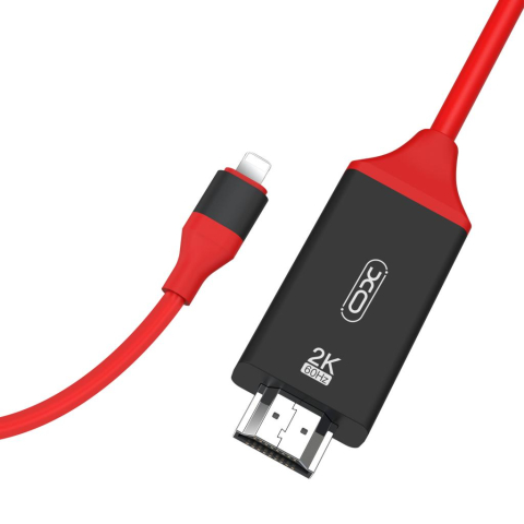 Cablu HDMI la Lightning XO GB006 1.8m, Full HD 1080P / 2K, pentru iPhone si iPad, Rosu [1]