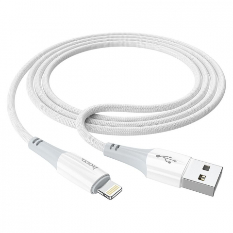 Cabluri - Cablu Hoco USB-A la Lightning 2.4A X70 1m Alb - Încărcare Rapidă și Conectivitate Fiabilă pentru Dispozitivele Tale Apple