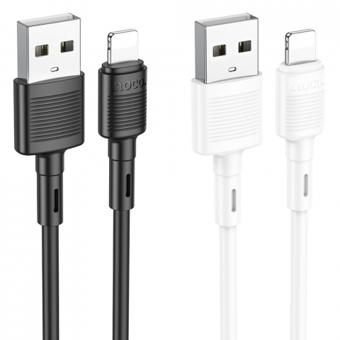 Cabluri - Cablu Hoco USB-A la Lightning 2.4A X83 1m Alb - Încărcare Rapidă și Conectivitate Fiabilă pentru Dispozitivele Tale Apple