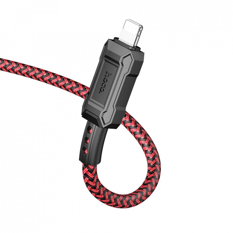 Cabluri - Cablu Hoco USB-A la Lightning 2.4A X94 1m Roșu - Încărcare Rapidă și Stil Atrăgător pentru Dispozitivele Tale Apple