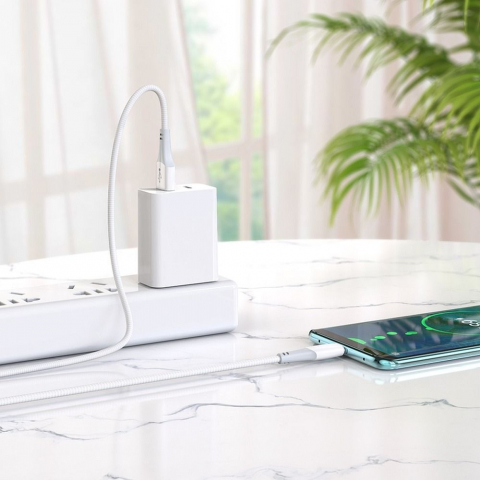 Cabluri - Cablu HOCO USB A la Tip C 3A X70 1 m alb