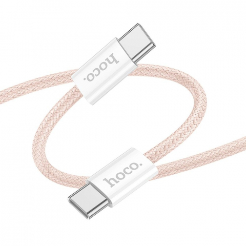 Adaptoare - Cablu Hoco X104, Type-C la Type-C, 3A, 60W, 1m, Roz