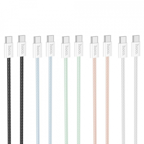 Cablu Hoco X104, Type-C la Type-C, 3A, 60W, 1m, Roz [2]