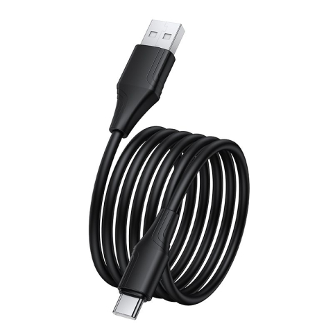 Cablu silicon USB-A la USB-C HOCO X124 3A 1m – flexibil și rezistent, negru [2]