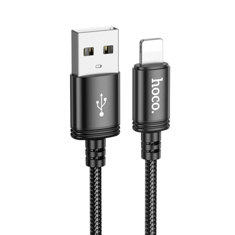 Cabluri - Cablu USB-A la Lightning HOCO X89 2.4A 2M Negru pentru iPhone si iPad