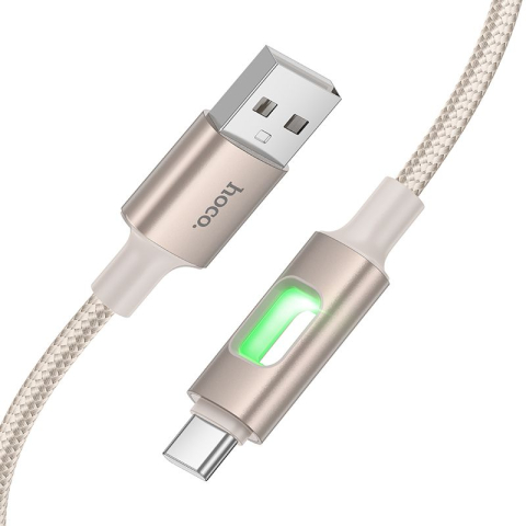 Cablu USB-A la USB-C HOCO U144 3A 1.2m LED – încărcare rapidă, alb [1]