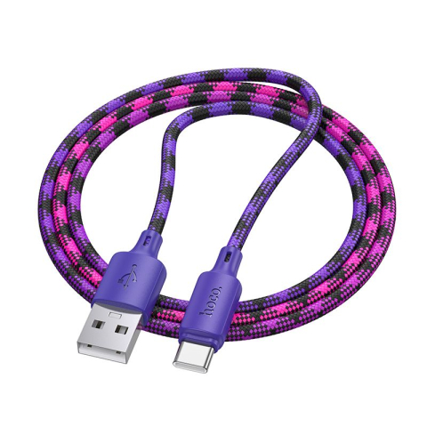 Cabluri - Cablu USB-A la USB-C HOCO X116 3A 1m – încărcare rapidă, gradient mov