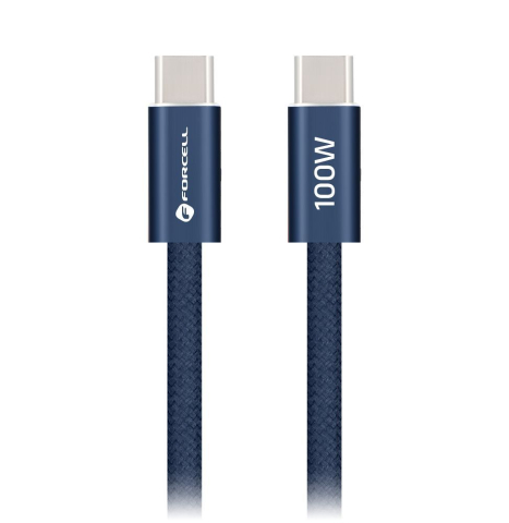 Cablu USB-C la USB-C Forcell F-Energy ACYH23 QC4.0 PD 100W Cafule Color, 1.2m, Albastru Inchis [1]