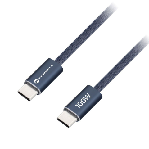 Cabluri - Cablu USB-C la USB-C Forcell F-Energy ACYH23 QC4.0 PD 100W Cafule Color, 1.2m, Albastru Inchis