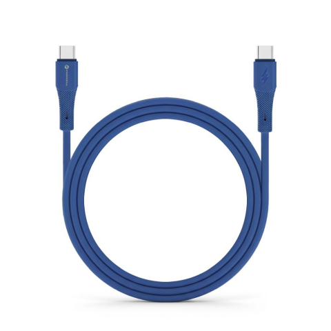 Cabluri - Cablu USB-C la USB-C Forcell F-Energy C344 QC4.0 PD 60W, Silicon, 1m, Albastru Inchis