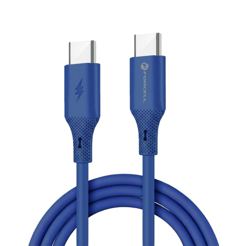 Cablu USB-C la USB-C Forcell F-Energy C344 QC4.0 PD 60W, Silicon, 1m, Albastru Inchis [1]