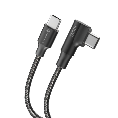 Cabluri - Cablu USB-C la USB-C Forcell F-Energy CC-1Deg QC4.0 PD 100W, 90°, 1.2m, Negru