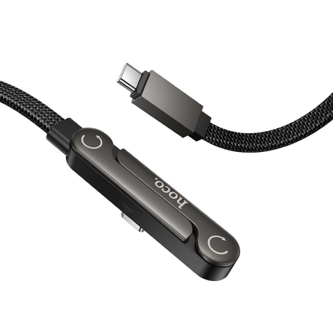 Cablu USB-C la USB-C HOCO U150 Exquisite PD 60W cu Suport Telefon, 1.2m, Negru [3]