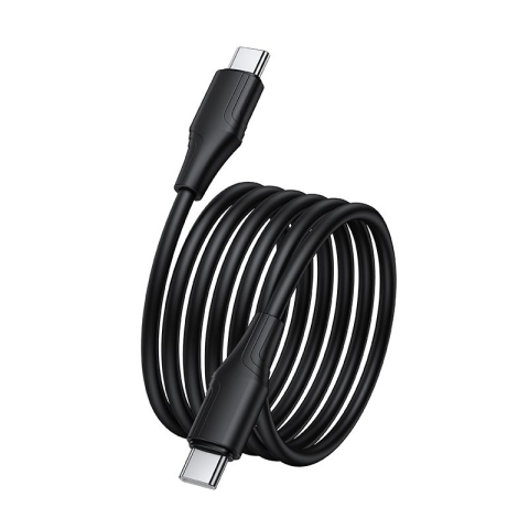 Cabluri - Cablu USB-C la USB-C HOCO X124 60W 3A 1m – silicon flexibil, negru