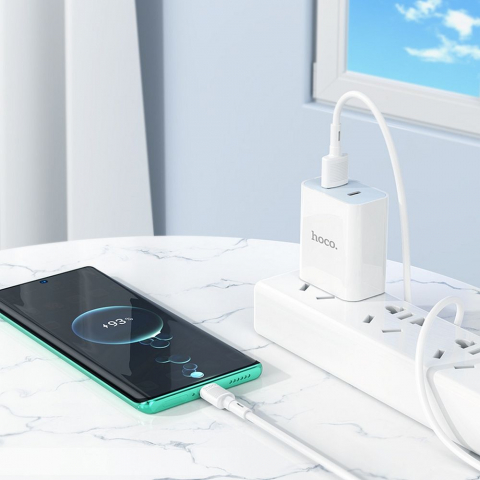 Cablu USB Hoco X83, USB-A la Type-C, 1m, 3A, Alb [2]
