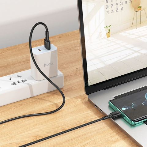 Cablu USB Hoco X83, USB-A la Type-C, 1m, 3A, Negru [1]