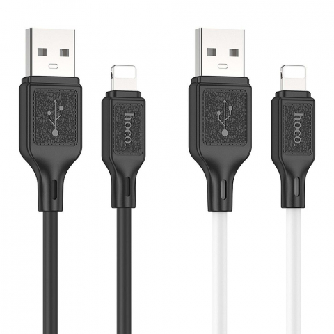 Cablu USB Hoco X90, USB-A la Lightning, 2.4A, 1m, Negru [1]
