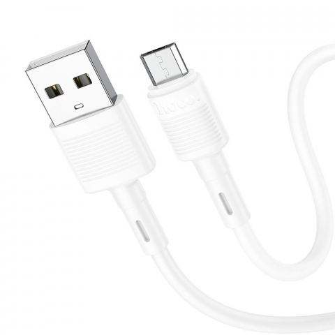 Cablu USB la Micro USB Hoco, 2.4A, X83, 1m, Alb [2]