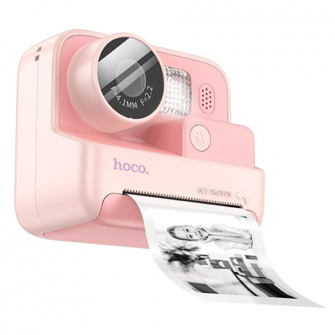 Jucarii si Gadget-uri copii - Cameră foto instant pentru Copii cu Imprimantă, Hoco,roz