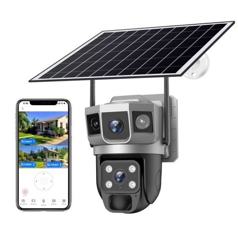 Camera Supraveghere Exterior Solara 4G SIM PTZ 3MP V380 Pro, Rotire 355°, Audio Bidirectional, IP66 [1]
