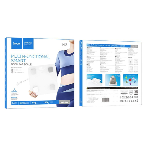 Cantar Smart HOCO HI21 Analiza Corporala Bluetooth 180kg Alb [5]