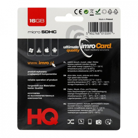 Card de memorie IMRO microSD 16GB – Stocare Fiabilă pentru Dispozitivele Tale [1]