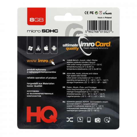 Card Memorie microSD IMRO 8GB, Clasa 10, Fără Adaptor [1]