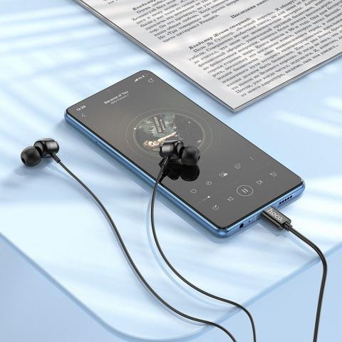 Căști cu Fir Hoco Type-C M122, Microfon Integrat, Negru [5]