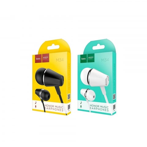 Căști Hoco cu Fir Jack 3.5 mm și Microfon, M34, Negru [3]
