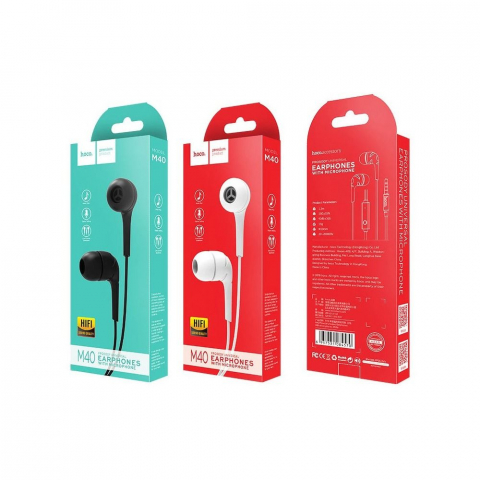 Căști Hoco cu Fir Jack 3.5 mm și Microfon, M40, Negru [1]